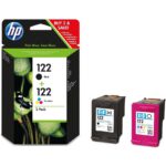 HP 122 pack de 2 cartouches d’encre noir/trois couleurs authentiques