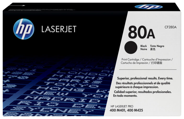 HP 80A Noir – Toner HP LaserJet d’origine (CF280A)