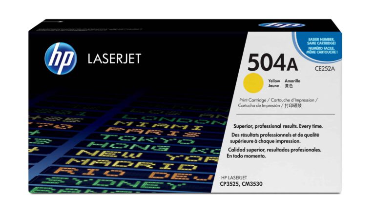 HP 504A Jaune  – Toner HP LaserJet d’origine (CE252A)