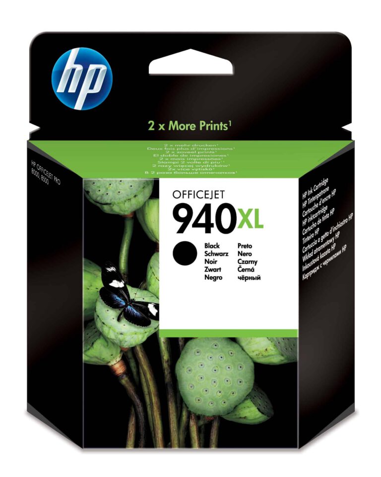 HP 940XL Noir – Cartouche d’encre grande capacité HP d’origine (C4906AE)