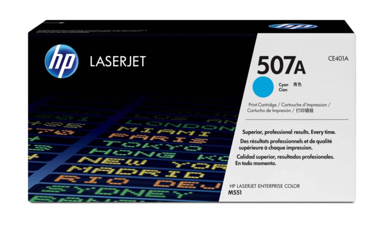 HP 507A Cyan – Toner HP LaserJet d’origine (CE401A)