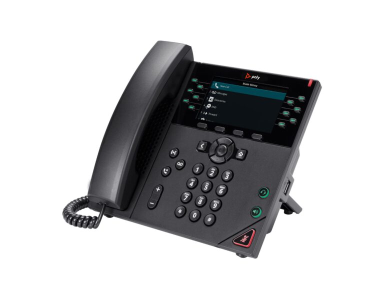 HP - Poly VVX 450 12-Line IP Phone and PoE-enabled