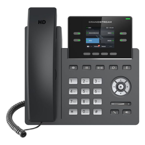 GRANDSTREAM - Professional P Phone, 4 SIP accounts, 4 lines, 2x Ethernet 10/100 no PoE, 320x240 (2.4) color LCD, 5V/0.6A PSU