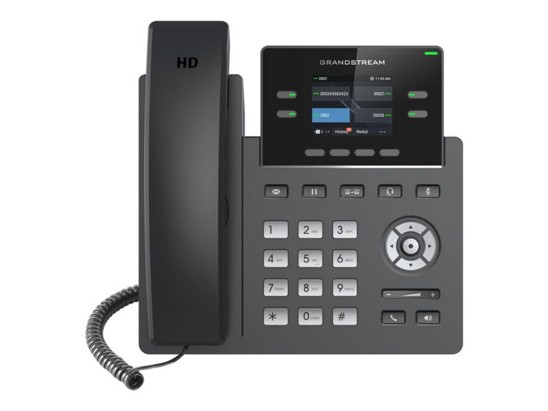 GRANDSTREAM - Professional P Phone, 4 SIP accounts, 4 lines, 2x Ethernet 10/100 no PoE, 320x240 (2.4) color LCD, 5V/0.6A PSU