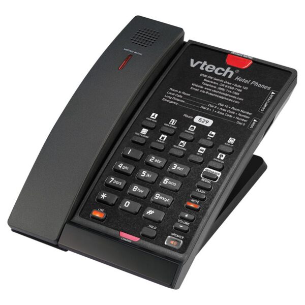 ALCATEL LUCENT ENTERPRISE - Vtech Téléphone SIP sans fil contemporain noir mat S2411 (Bed/DeskPhone) - 1 ligne 5 touches de numérotation abrégée – Alcatel-Lucent Enterprise