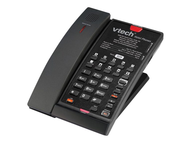 ALCATEL LUCENT ENTERPRISE - Vtech Téléphone SIP sans fil contemporain noir mat S2411 (Bed/DeskPhone) - 1 ligne 10 touches de numérotation abrégée – Alcatel-Lucent Enterprise