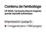 Cartouche d’encre HP 953XL – Magenta (F6U17AE) – Image 8