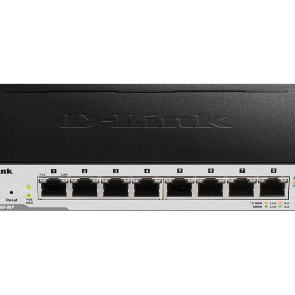 SWITCH DLINK PoE EasySmart GIGABITS 8 PORTS 10/100/1000Mbps