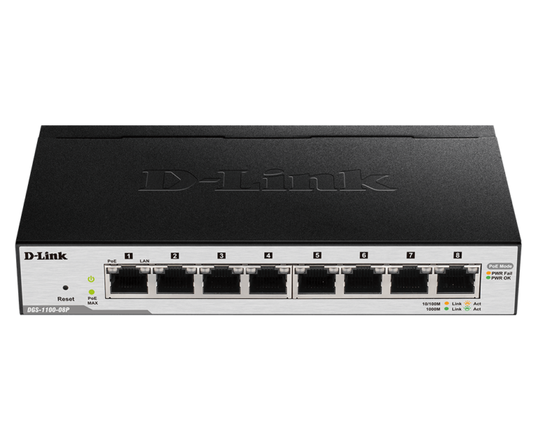 SWITCH DLINK PoE EasySmart GIGABITS 8 PORTS 10/100/1000Mbps