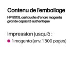 HP 951XL Magenta – Cartouche d’encre grande capacité HP d’origine (CN047AE) – Image 5