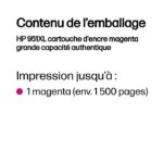 HP 951XL Magenta – Cartouche d’encre grande capacité HP d’origine (CN047AE) – Image 6