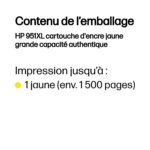 HP 951XL Jaune – Cartouche d’encre grande capacité HP d’origine (CN048AE) – Image 3