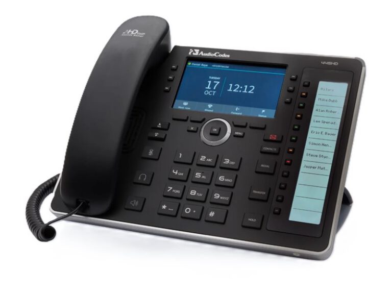 AUDIOCODES - 445HD TAA IP-Phone PoE GbE black with integrated BT and Dual Band Wi-Fi