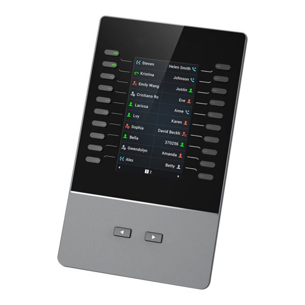 GRANDSTREAM - Extension module for GRP2615, GRP2624, GRP2650, GRP2670, GXV3350 and GXV3450. 480x272 color LCD, 20 dual-color buttons, 2 pages, Daisy-chain up to 4 modules