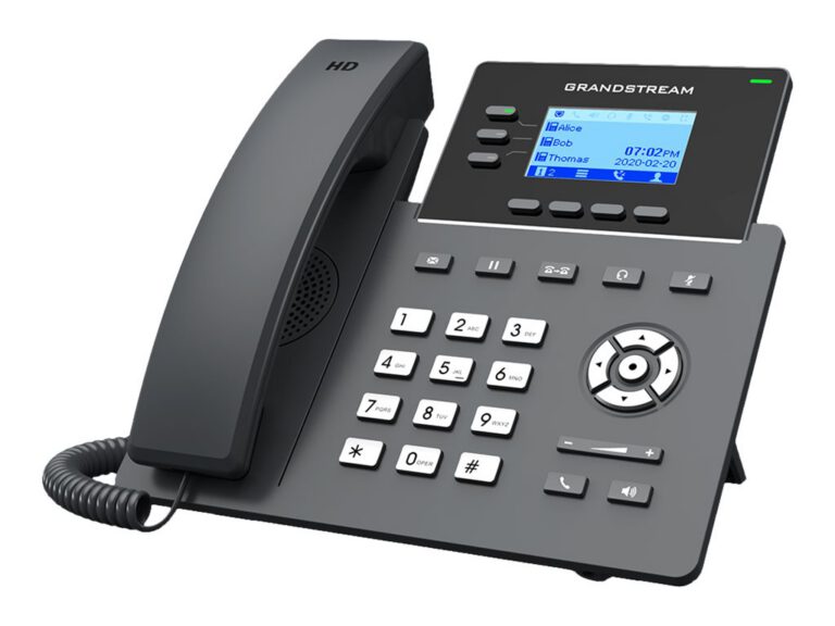 GRANDSTREAM - Essential P Phone, 6 SIP accounts, 3 lines, 2x GbE no PoE, 132x64 (2.7) backlit LCD, 5V/0.6A PSU