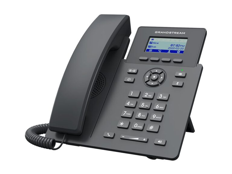 GRANDSTREAM - Essential P Phone, 2 SIP accounts, 2 lines, 2x Ethernet 10/100 no PoE, 132x48 (2.41) LCD, 5V/0.6A PSU
