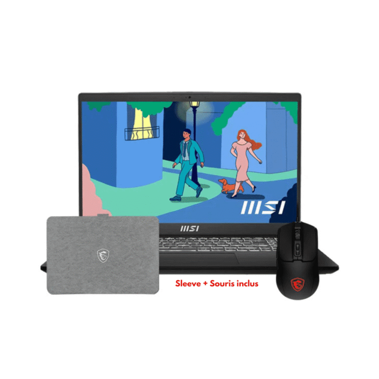 Ordinateur Portable MSI-MODERN 15 H C2RMG-298MA 15.6 FHD IPS – Intel Core 9-270H 16GB DDR4 512GB W11H + Sleeve + Souris (4711377329323)