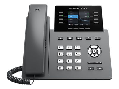 GRANDSTREAM - Professional P Phone, 12 SIP accounts, 8 lines, 2x GbE PoE, Wi-Fi, 320x240 (2.8) color LCD, GBX20 support, 12V/1A PSU