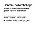 HP 950XL Noir – Cartouche d’encre grande capacité HP d’origine (CN045AE) – Image 5