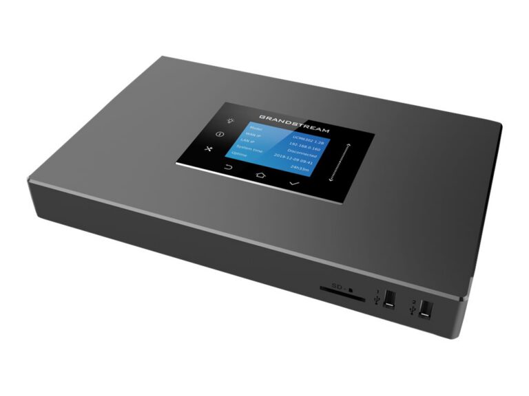 GRANDSTREAM - IP PBX appliance, 2 RJ11 FXS, 2 RJ11 FXO, 2x GbE PoE LAN/WAN, 1 Hot Standby port, 1000 SIP users, 100 concurrent calls, UCM RC, VideoServer, 12V/1.5A PSU
