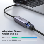 UGREEN Adaptateur USB 3.0 vers Ethernet RJ45 Gigabit 1000 Mbps (50922) – Image 4