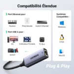 UGREEN Adaptateur USB 3.0 vers Ethernet RJ45 Gigabit 1000 Mbps (50922) – Image 8