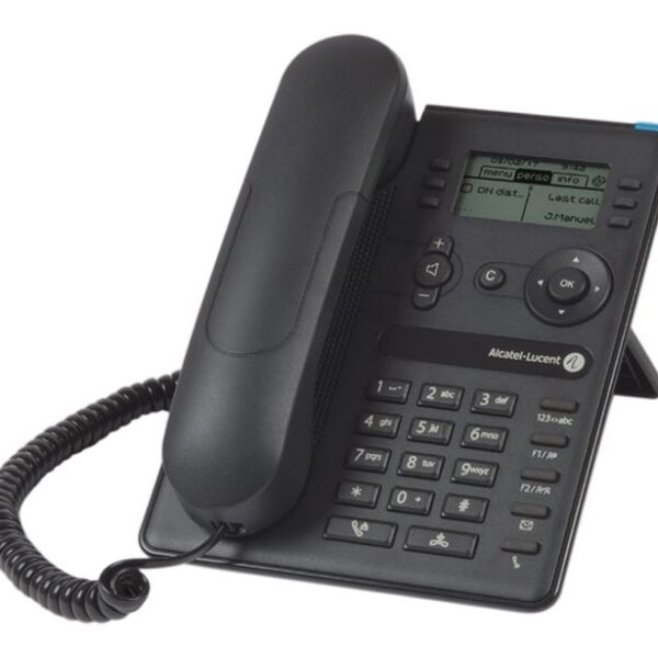ALCATEL LUCENT ENTERPRISE - Pack 8008 DeskPhone avec câble RJ45. 64x128 pixels, LCD noir et blanc, pas de rétro-éclairage, 6 touches de fonctions, 2 ports Fast Ethernet, prise en charge large bande. – Alcatel-Lucent Enterprise