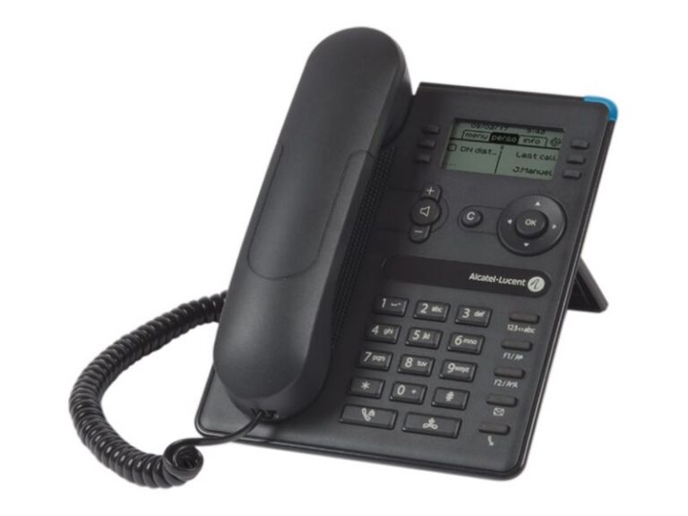 ALCATEL LUCENT ENTERPRISE - Pack 8008 DeskPhone avec câble RJ45. 64x128 pixels, LCD noir et blanc, pas de rétro-éclairage, 6 touches de fonctions, 2 ports Fast Ethernet, prise en charge large bande. – Alcatel-Lucent Enterprise