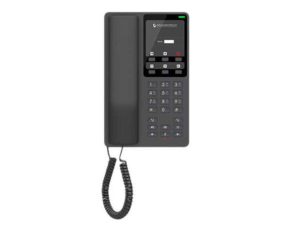 GRANDSTREAM - Hotel Table IP Phone, 2 SIP accounts, 2 lines, 1x Ethernet 10/100 no PoE, Wi-Fi, no LCD, 12V/0.5A PSU, Black