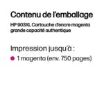 HP 903XL Magenta – Cartouche d’encre grande capacité HP d’origine (T6M07AE) – Image 7