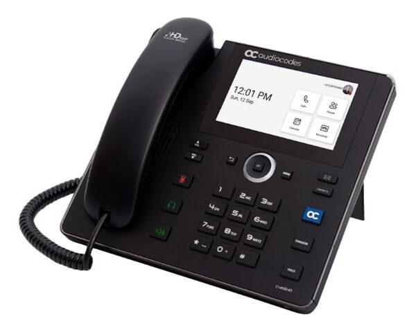 AUDIOCODES - Teams C455HD IP-Phone PoE GbE with integrated BT, Dual Band Wi-Fi and an external power supply black