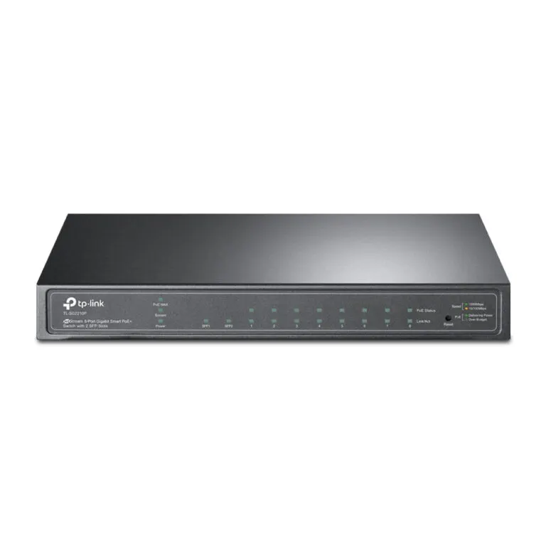 SWITCH TP-LINK JETSTREAM 8 PORTS GIGABIT SMART PoE+ AVEC 2 PORTS SFP (TL-SG2210P)