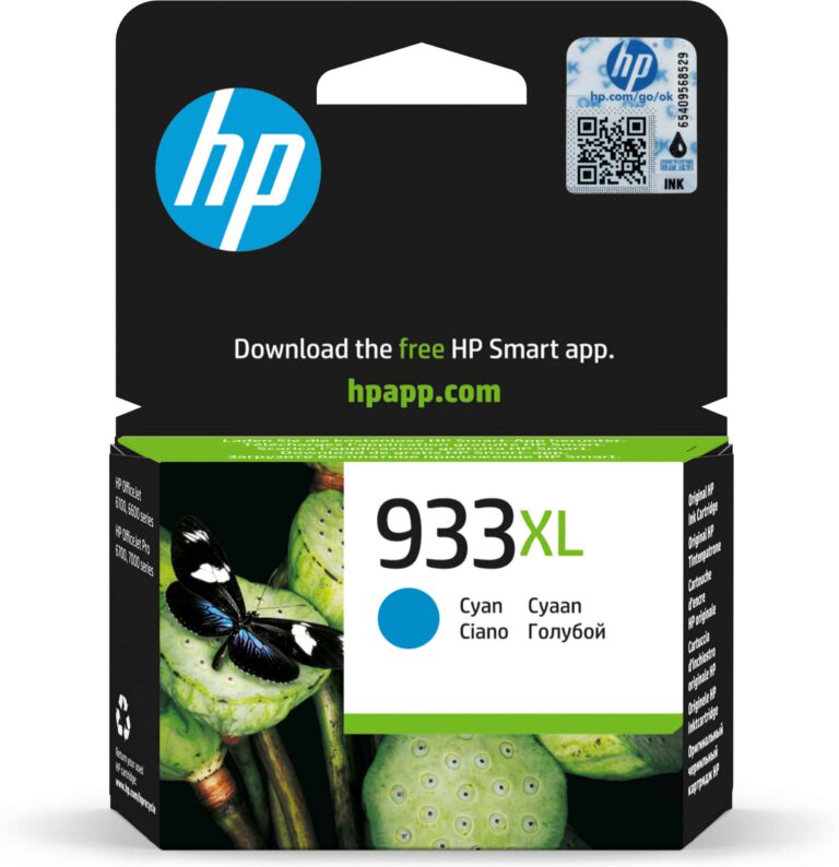 HP 933XL Cyan – Cartouche d’encre grande capacité HP d’origine (CN054AE)