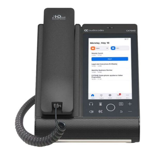 AUDIOCODES - Zoom C470HD Total Touch IP-Phone PoE GbE with integrated BT and Dual Band Wi-Fi