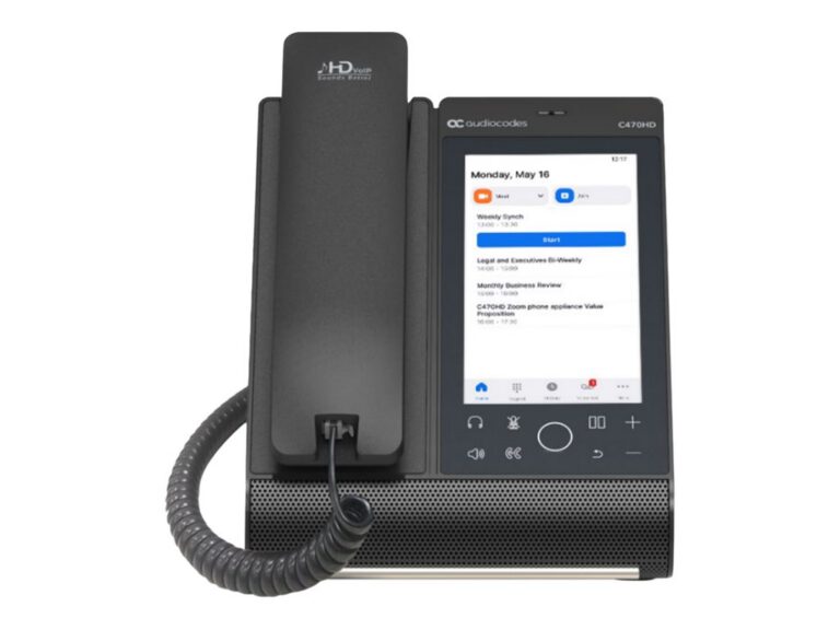 AUDIOCODES - Zoom C470HD Total Touch IP-Phone PoE GbE with integrated BT and Dual Band Wi-Fi