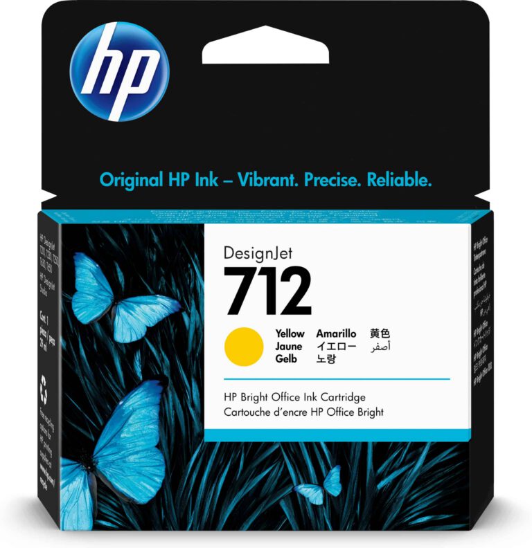 HP 712 Jaune – Cartouche d’encre HP d’origine (3ED69A)
