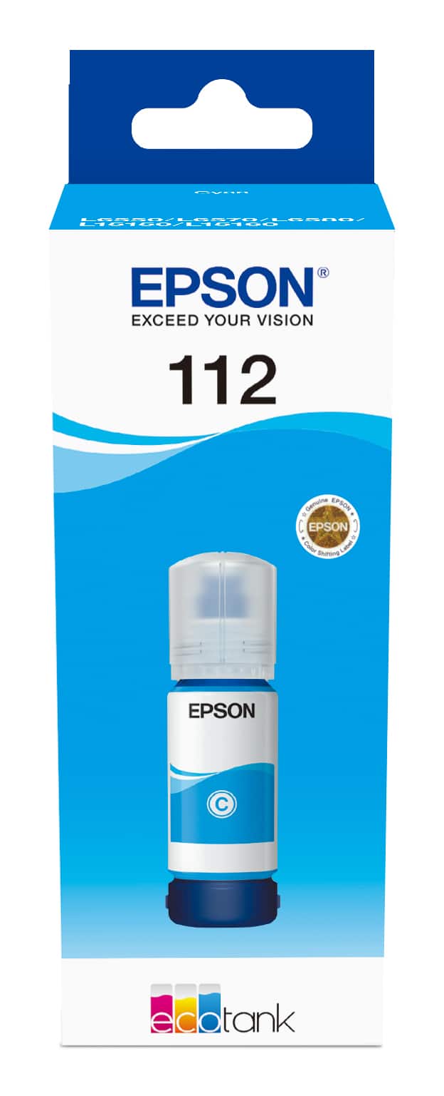 Bouteille d’encre Epson EcoTank 112 – Cyan (C13T06C24A)