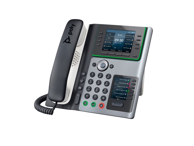 HP - Poly Edge E400 IP Phone and PoE-enabled