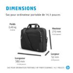 Sacoche Professionel HP 14.1  » pour ordinateur portable – Noir (500S8AA) – Image 8