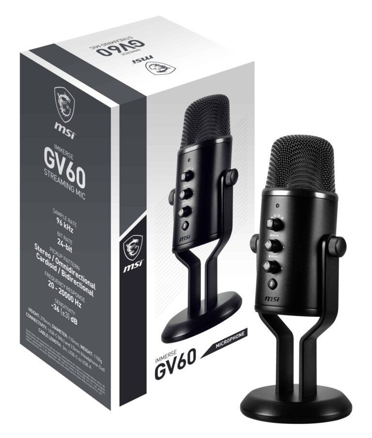 Microphone USB MSI Immerse GV60 – Noir (MSI_OS3-XXXX031-000)
