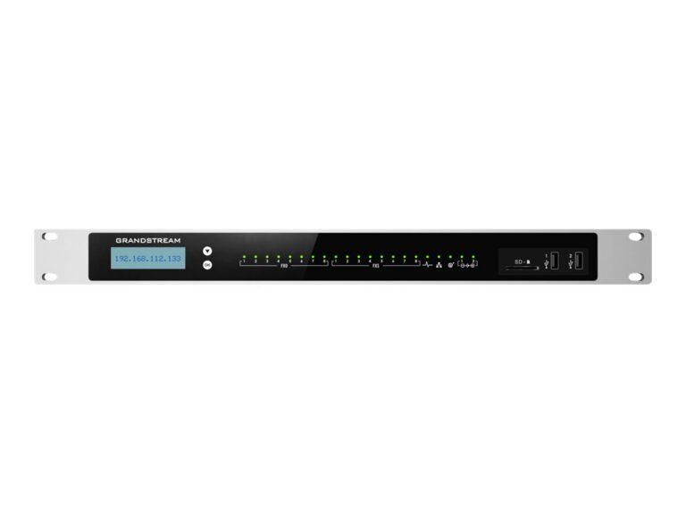 GRANDSTREAM - IP PBX appliance, 8 RJ11 FXS, 8 RJ11 FXO, 2x GbE PoE LAN/WAN, 1 Hot Standby port, 3000 SIP users, 300 concurrent calls, UCM RC, VideoServer, 12V/2A PSU
