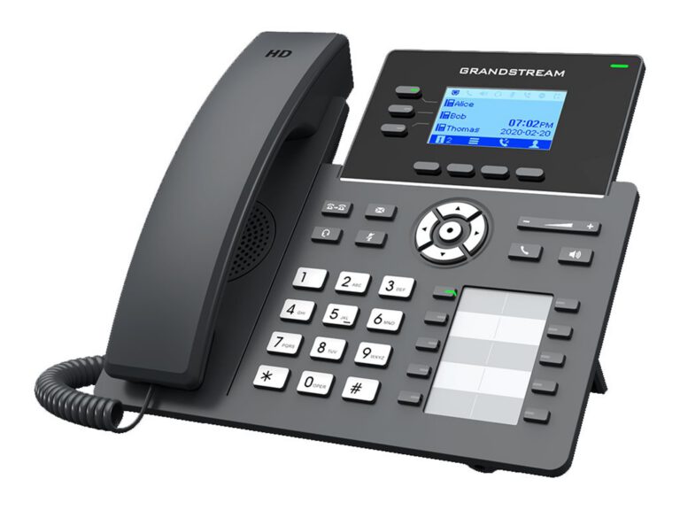 GRANDSTREAM - Essential P Phone, 6 SIP accounts, 3 lines, 2x GbE PoE, 132x64 (2.7) backlit LCD, 8 BLF keys, no PSU