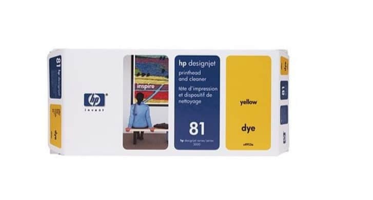 Cartouche d’Encre HP Jaune (Yellow) 81 (C4953A)