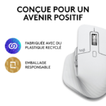 Logitech MX Master 3S for Mac – Souris Sans Fil Bluetooth – Gris Pâle (910-006572) – Image 10