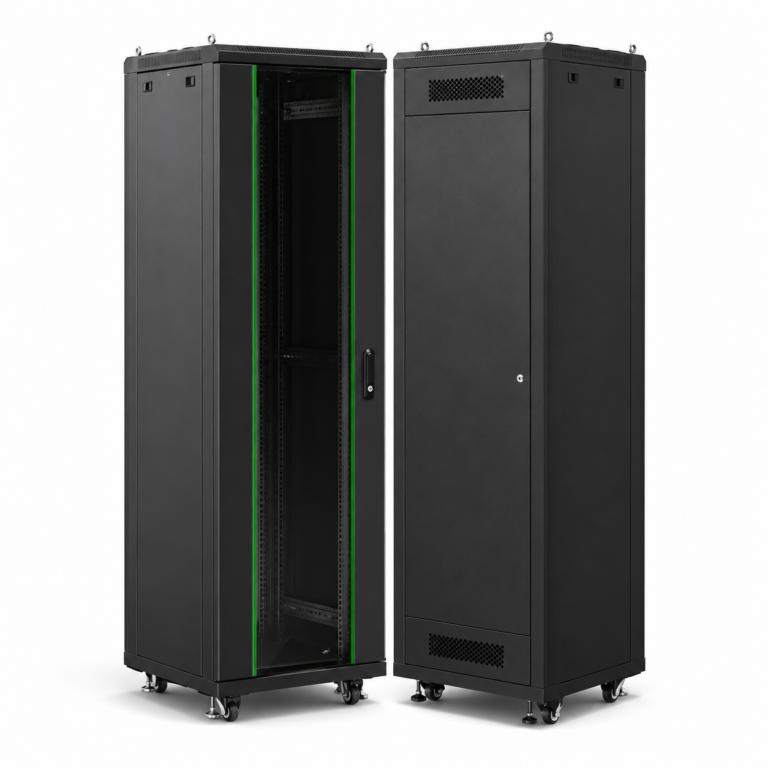 GERMA GM.LIN-XN32U66 – 32U 19″ GERMA LIN-XN SERIES FREE STANDING TYPE CABINET FRONT GLASS / REAR METAL COVER W:600MM D:600MM