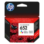 HP 652 trois couleurs – Cartouche d’encre HP d’origine (F6V24AE)