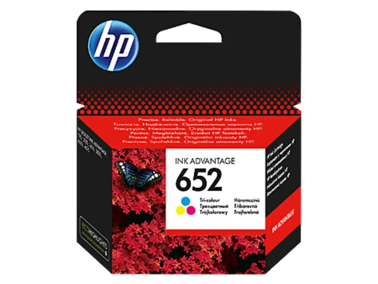 HP 652 trois couleurs – Cartouche d’encre HP d’origine (F6V24AE)