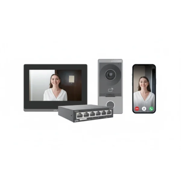 KIT-201S-372S-NSW2020 – Kit interphone vidéo IP + switch PoE
