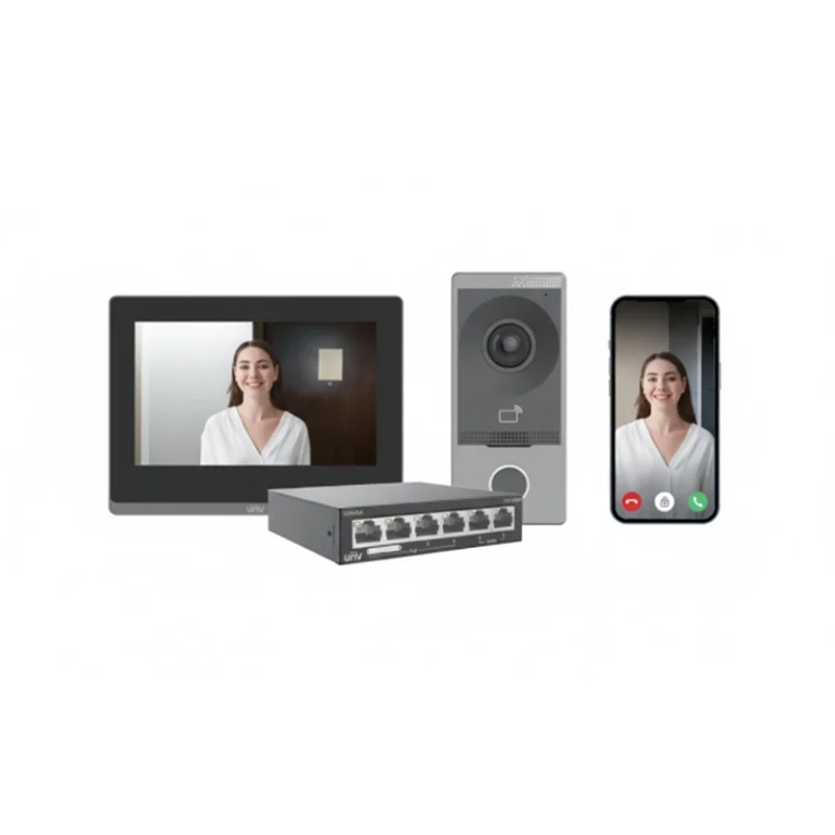 KIT-201S-372S-NSW2020 – Kit interphone vidéo IP + switch PoE