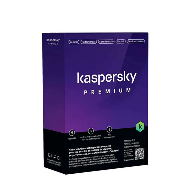 Kaspersky Premium (équivalent à Total Security) – 5 Postes / 1 an (KL10478BEFS-SLIMMAG)